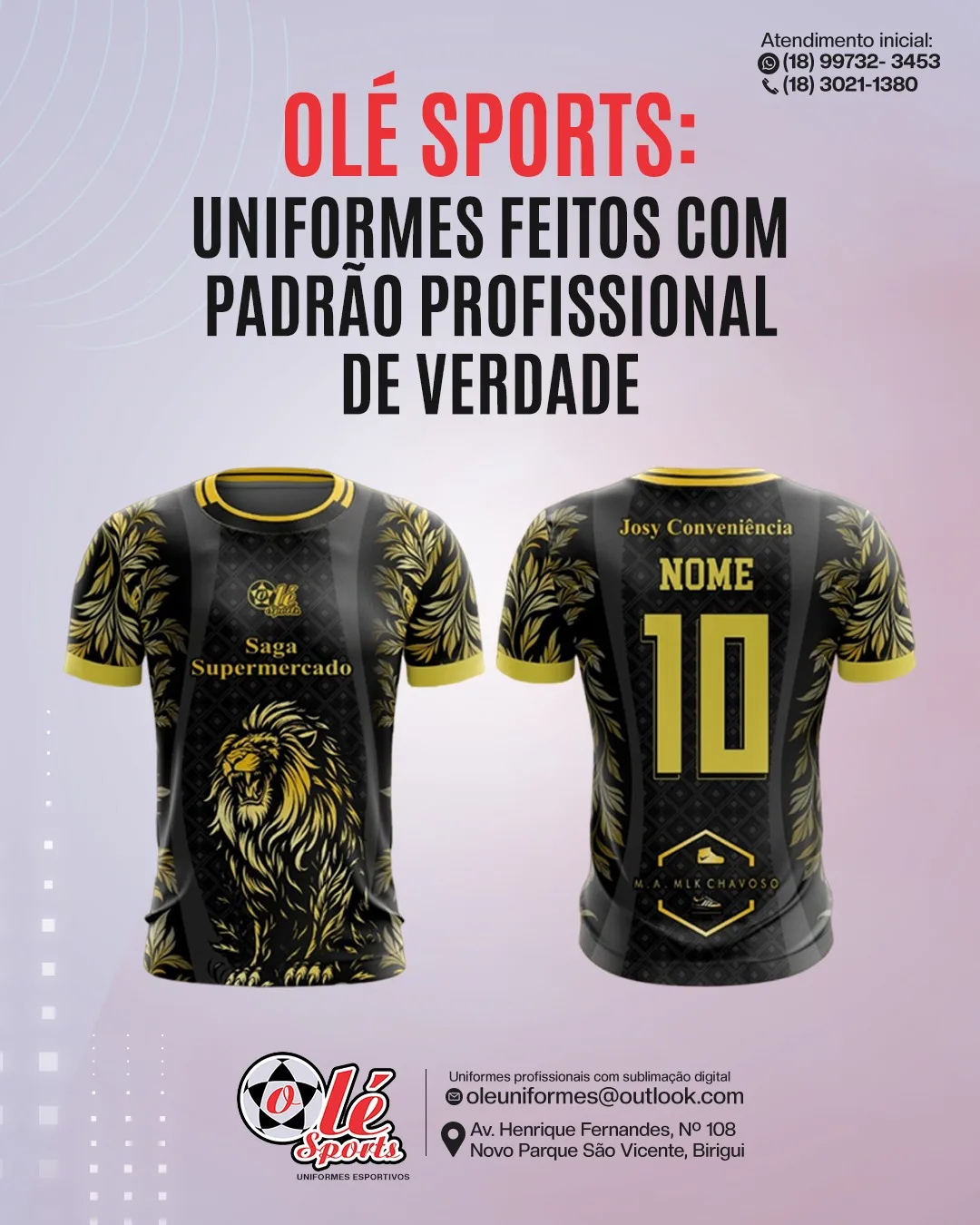 Camisa leão dourado Saga