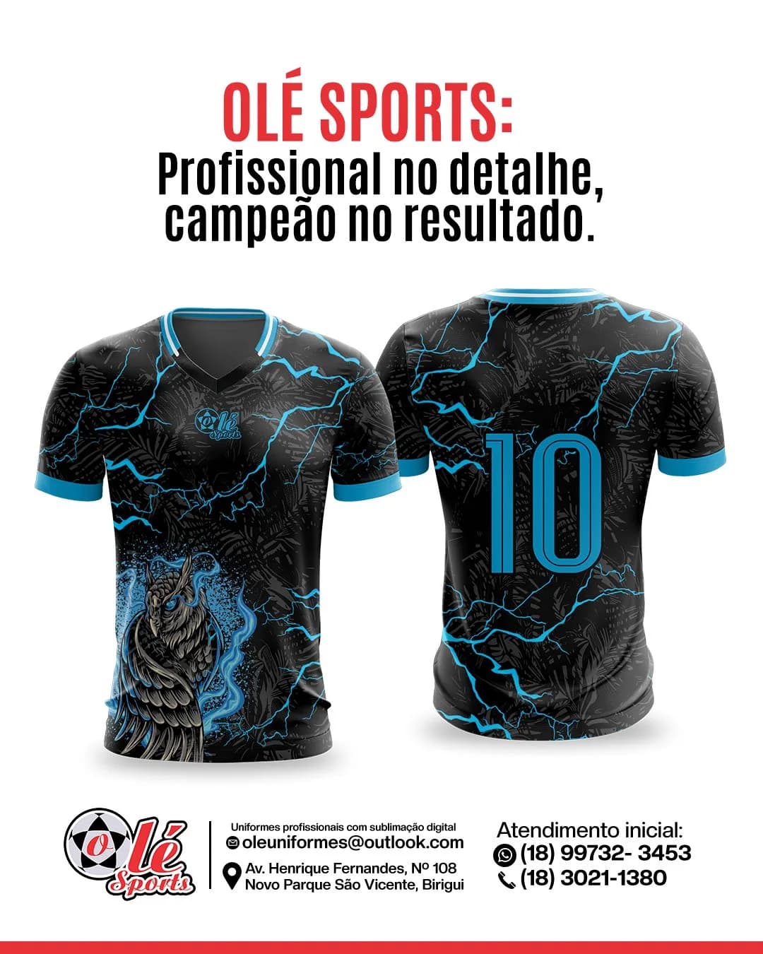 Camisa preta com raios azuis