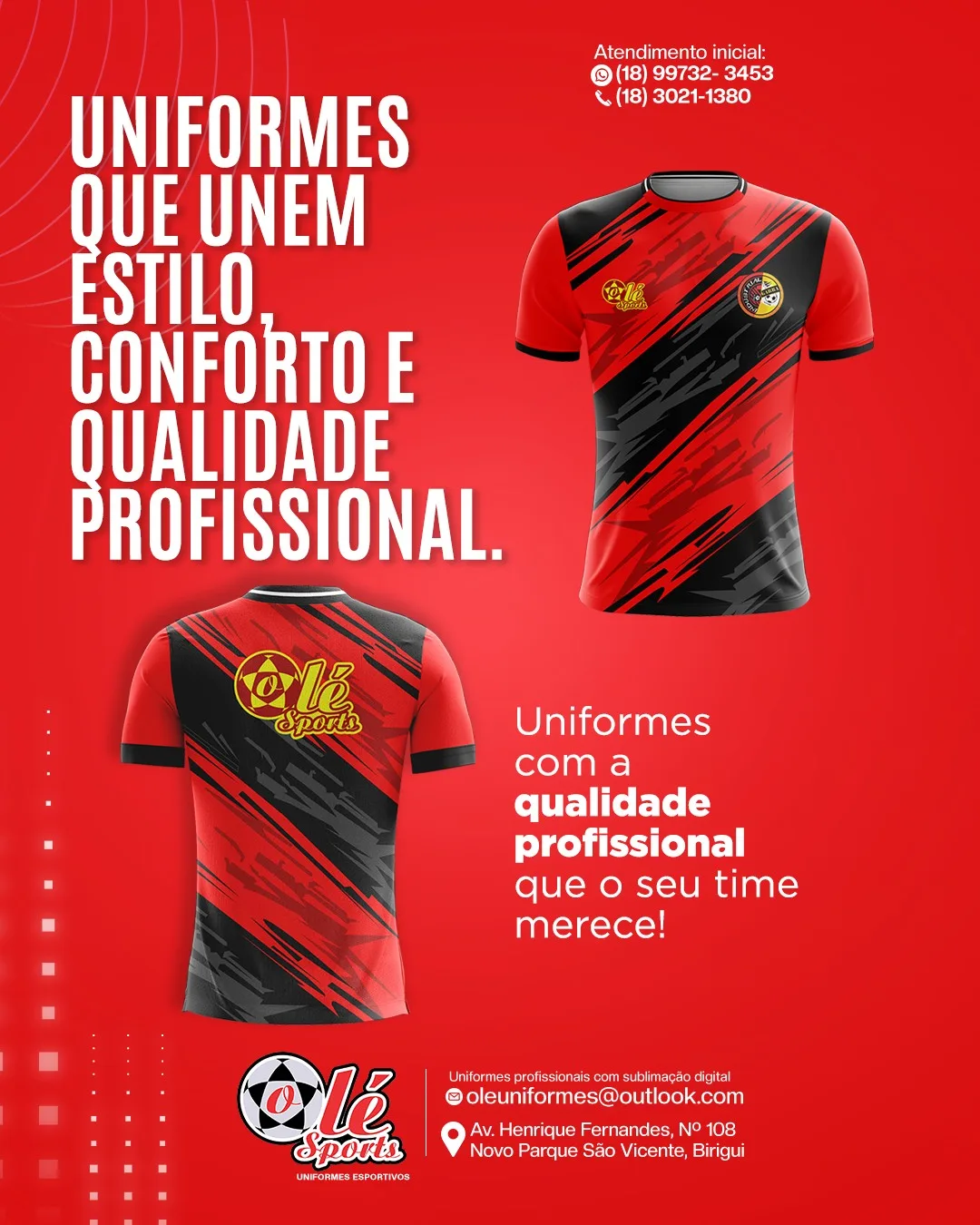 Camisa vermelha e preta Olé
