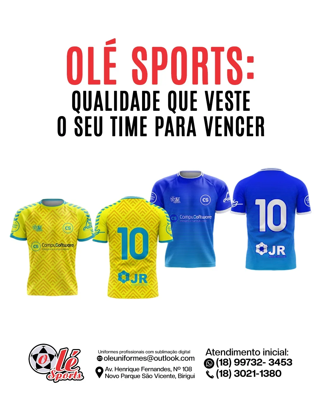 Camisas amarela e azul CompuSoftware