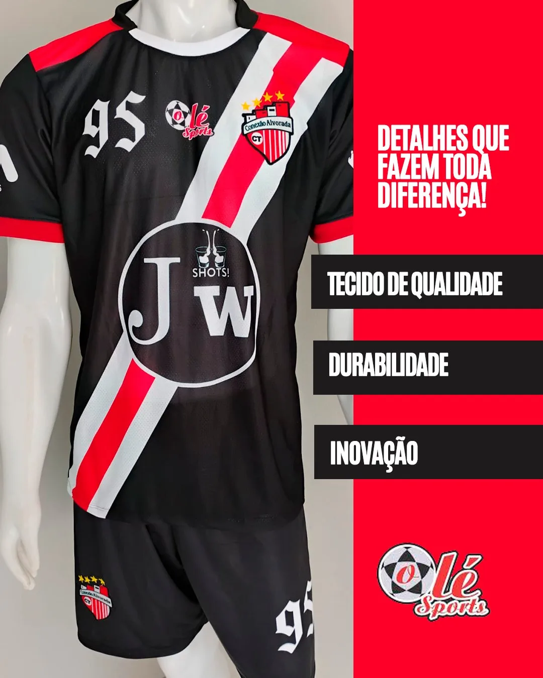 Kit JW Shots preto e vermelho