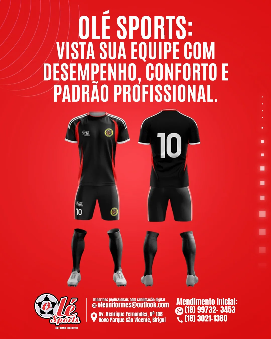 Kit preto e vermelho